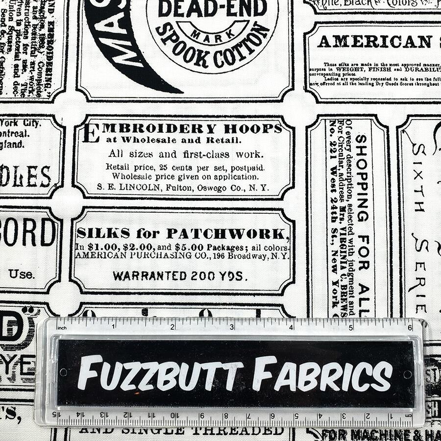 vintage style halloween fabric, halloween quilt, trick or treat fabric, vintage adverts fabric, j wecker frisch, scary scraps