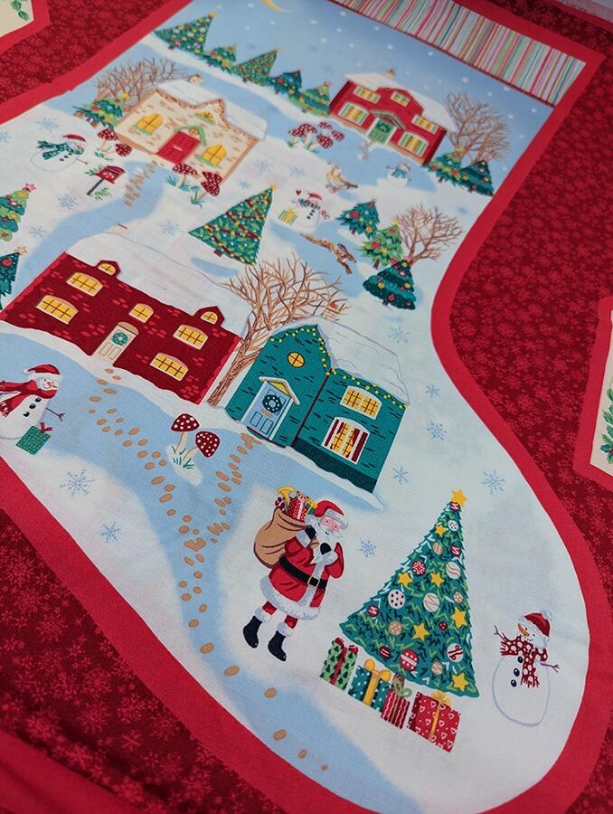 makower, countryside christmas, stocking panel, easy sew stocking
