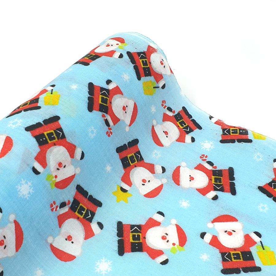 Christmas fabric, Christmas polycotton, Santa fabric, santa polycotton