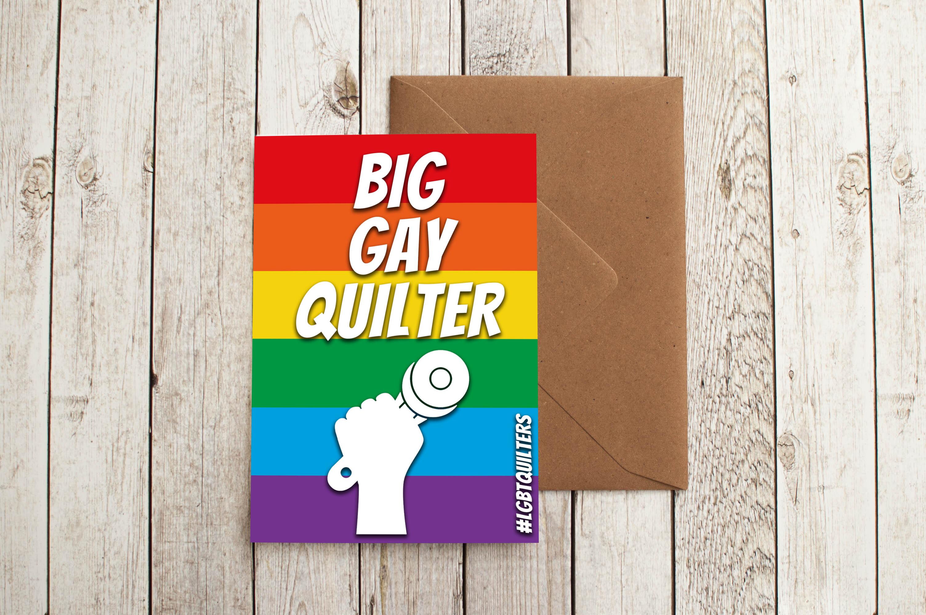 LGBTQ, queer, sewing themed birthday card, quilting card, greetings card, uk sewing birthday cards, sewing themed card, quilting themed card