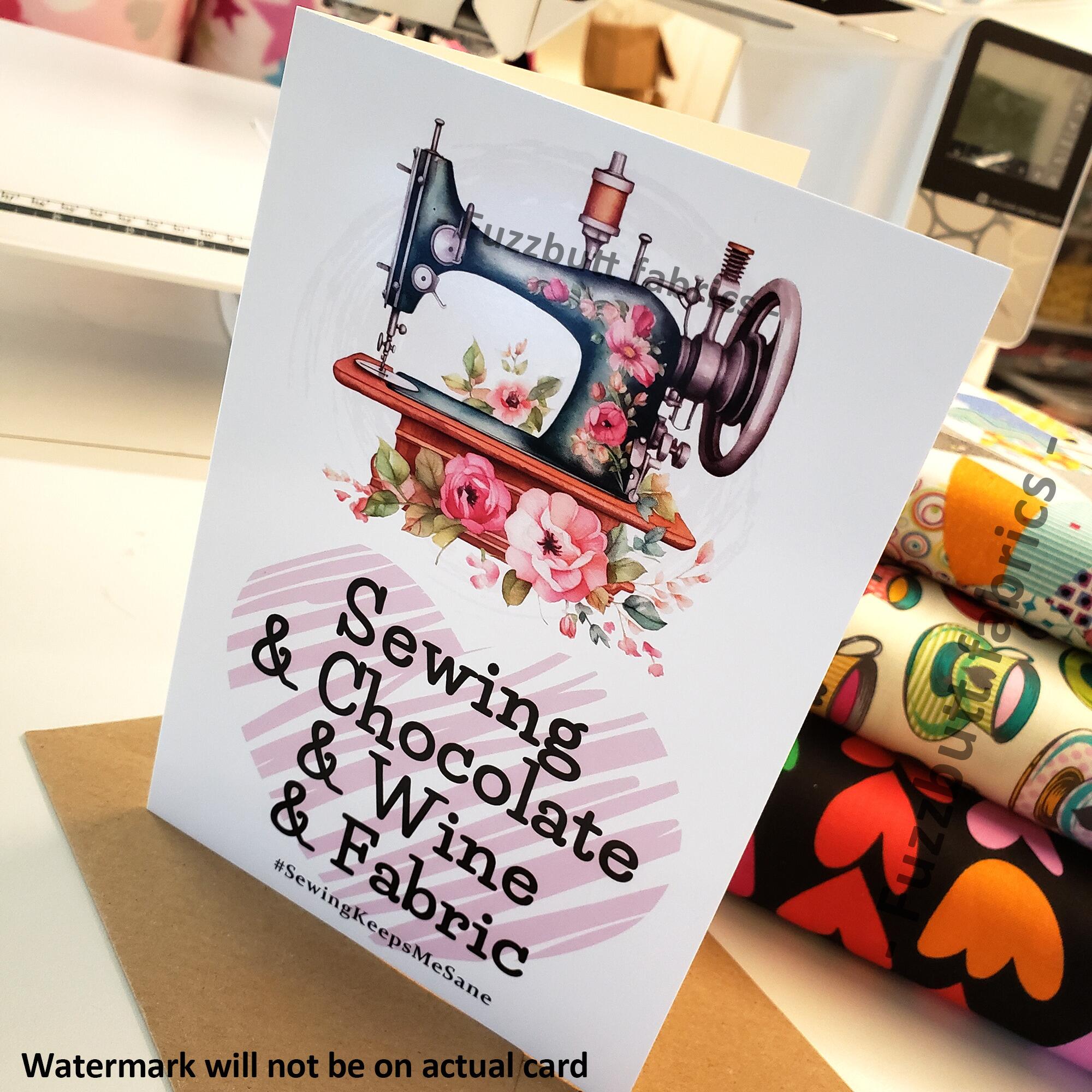 cats,dogs,G&T,wine,quilting, sewing themed birthday card, sewing card, greetings card, uk sewing birthday cards, sewing themed card, quilting themed card