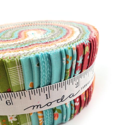 fabric strips, cotton strips, moda jelly roll, sherri & chelsi fabric,patchwork strips,floral fabric strips, bountiful blooms