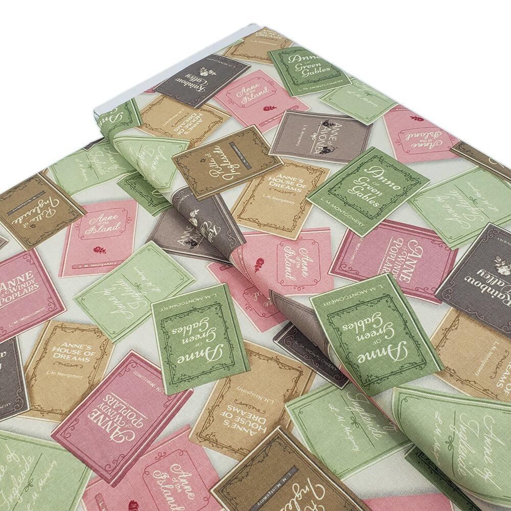 Riley Blake, Anne of Green Gables, book themed fabric, book covers, handwriting, vintage style birds and florals