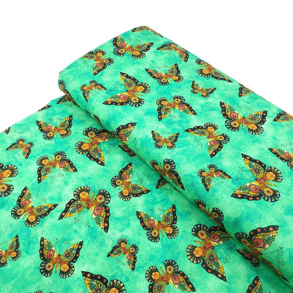 Enchanted Canopy Fabric, JK Stewart, Blank Quilting, ladybirds, butterflies, hummingbirds, vivid floral fabric