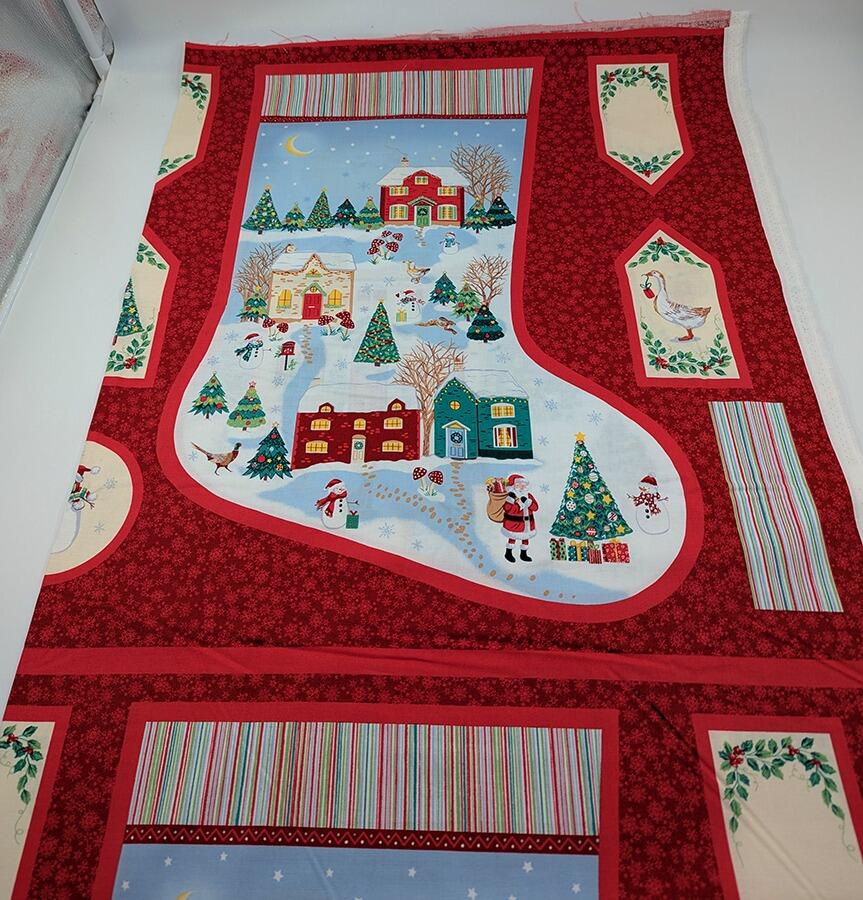 makower, countryside christmas, stocking panel, easy sew stocking