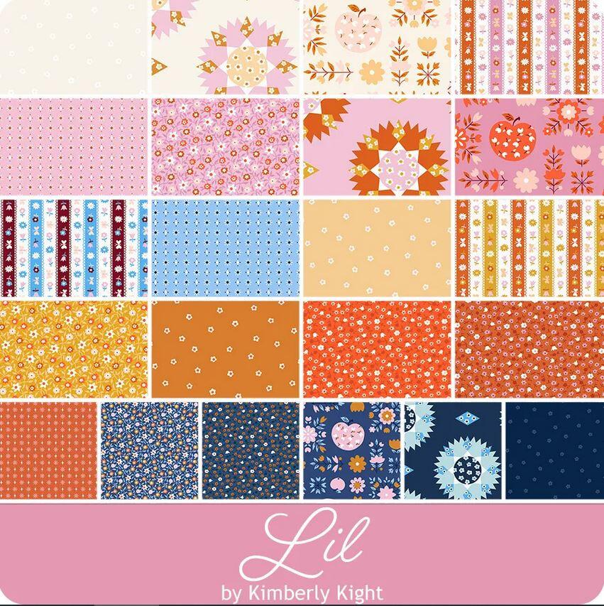 ruby star society,moda,charm pack, patchwork squares,5" squares,cotton squares,flowers,blue,red,orange,pink