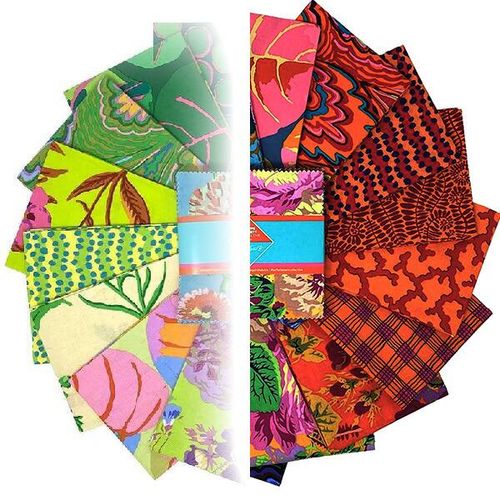 kaffe fasset,charm pack,squares,patchwork,cotton,february 2025,hot,cool,blue,orange,vivid