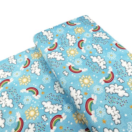 rainbows, clouds, LGBTQ, kids fabric, henry glass, two by two, noah's ark, cotton rainbow fabric