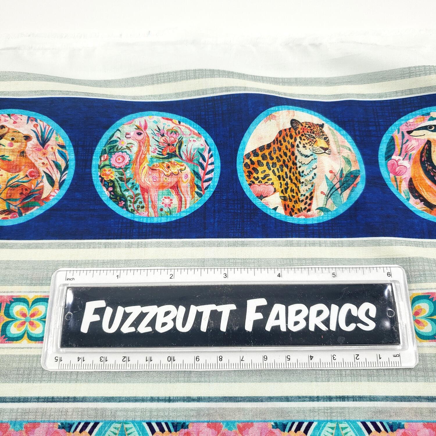 Morris Creative, exotica, florals, borders, badger, foxes, animals, exotic fabric, qt fabrics