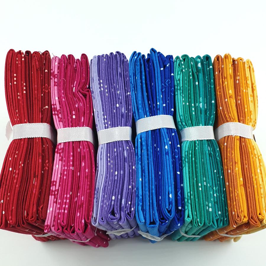 "Essential collection" 100% Cotton Fat Quarter bundle, rainbow, bandana