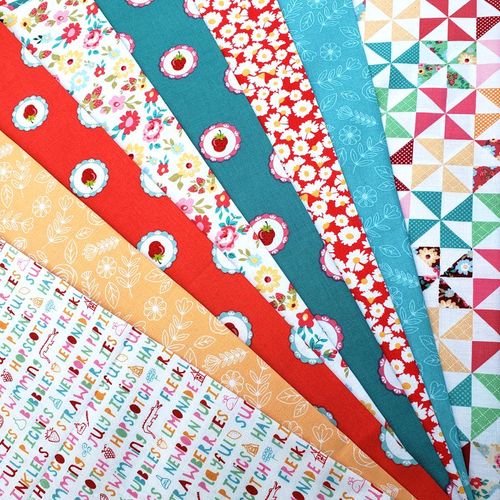 Hopscotch & freckles cotton fabric, poppie cotton fabric uk, floral fabric, pinwheel fabric, poppie cotton freckles fabric