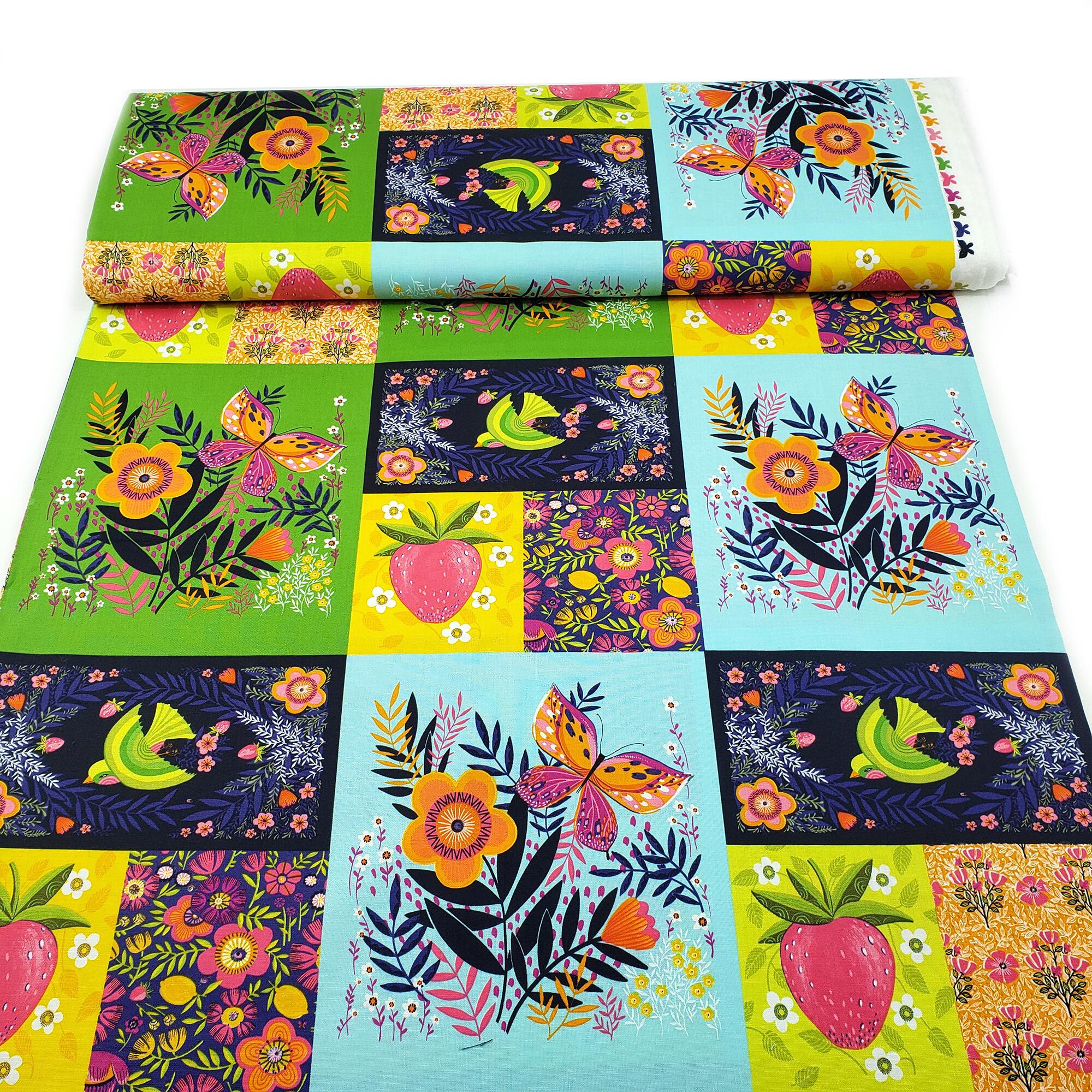 cori dantini,summer love,dreaming,harlequin,birds,floral fabric,butterflies,bright,cheerful,colourful,cotton,quilting