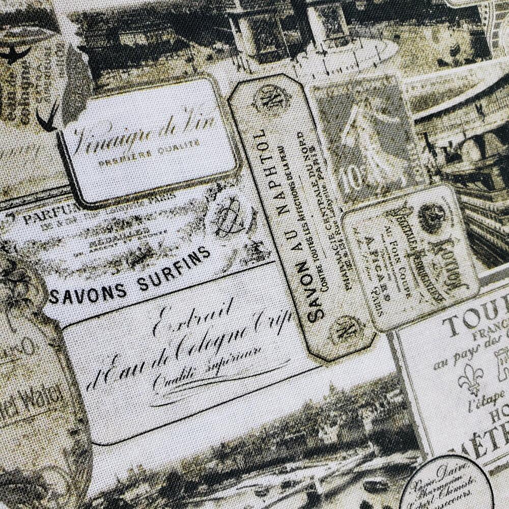 junk journal fabric, vintage paris, vintage adverts, slow stitch, old newspapers, blank quilting, paris nights