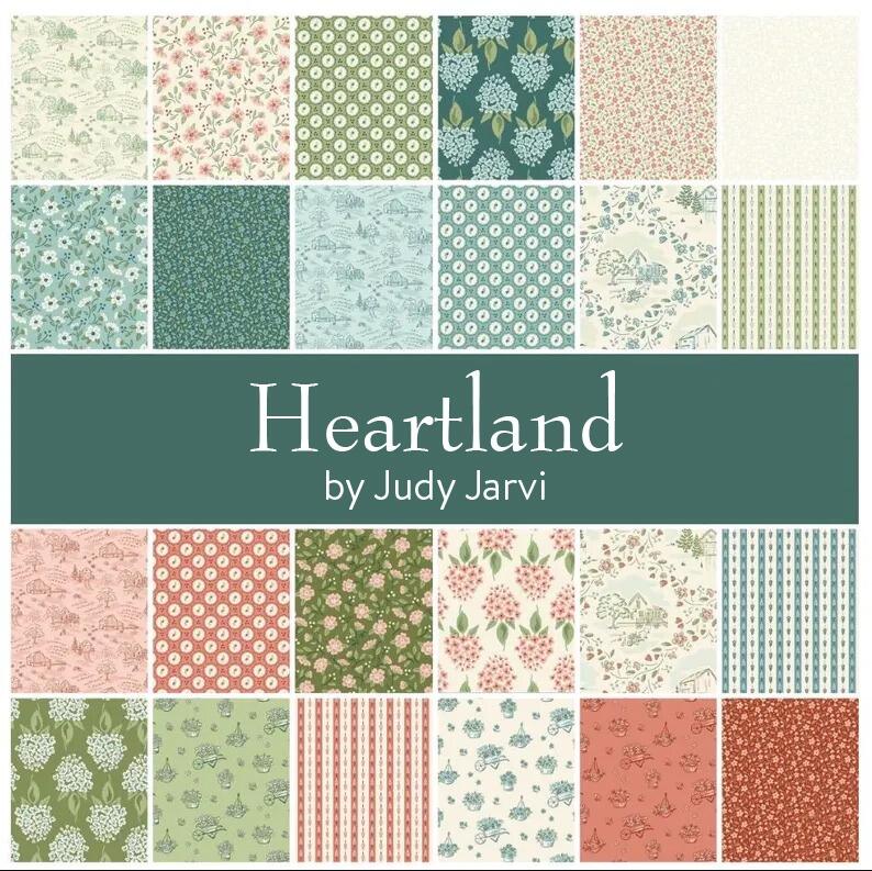 heartland, andover, 5 inch squares, charm pack, vintage farm fabric, vintage ranch fabric, pastel colours, old style farmhouse