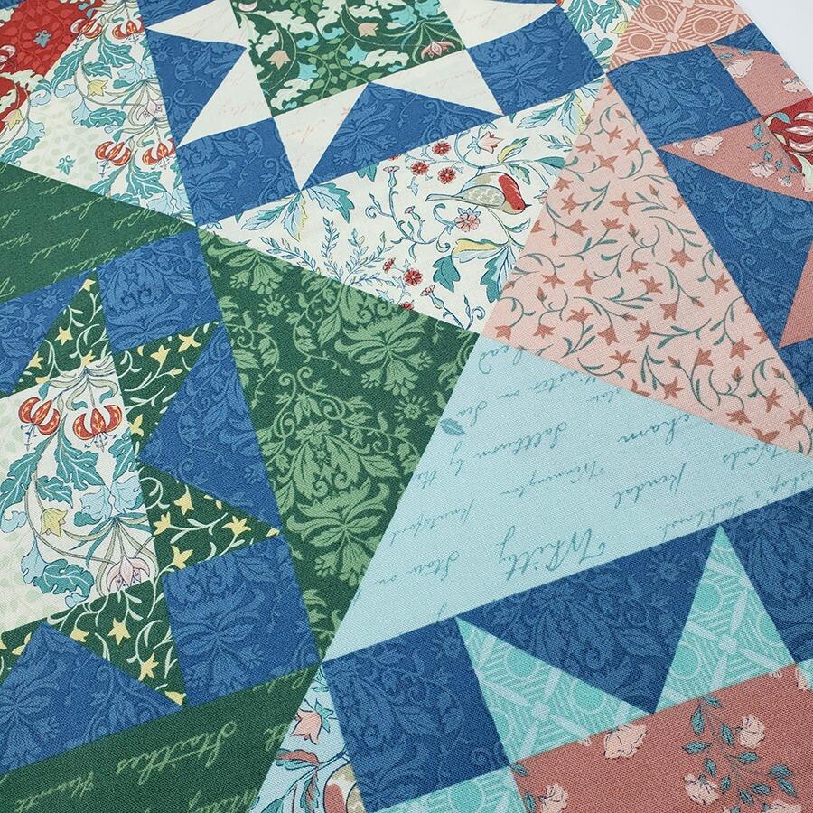 vintage style quilt print, cheater print, ambleside, Amanda Niederhauser, willima morris style fabric, vintage florals, junk journal patchwork fabric
