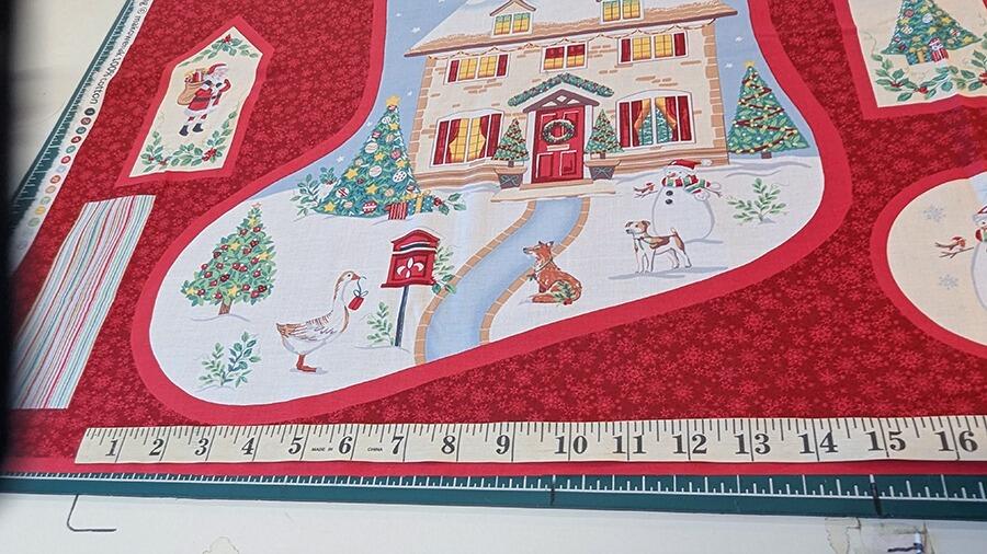makower, countryside christmas, stocking panel, easy sew stocking