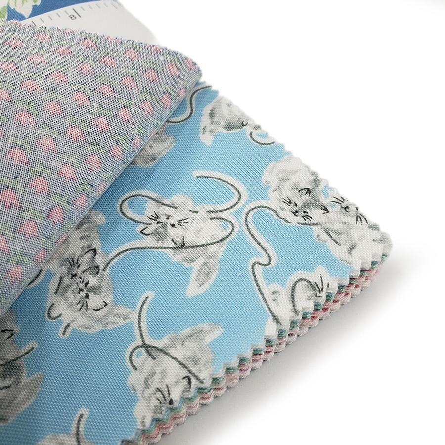 Moda, a cat named stitch charm pack, pastel floral fabric, cottagecore, roses, squares for patchwork, cotton, easy quilting, precut squares,charm pack, camille roskelly