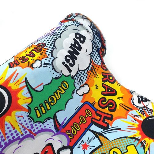 Boom pow crash comic book polyester fabric UK seller