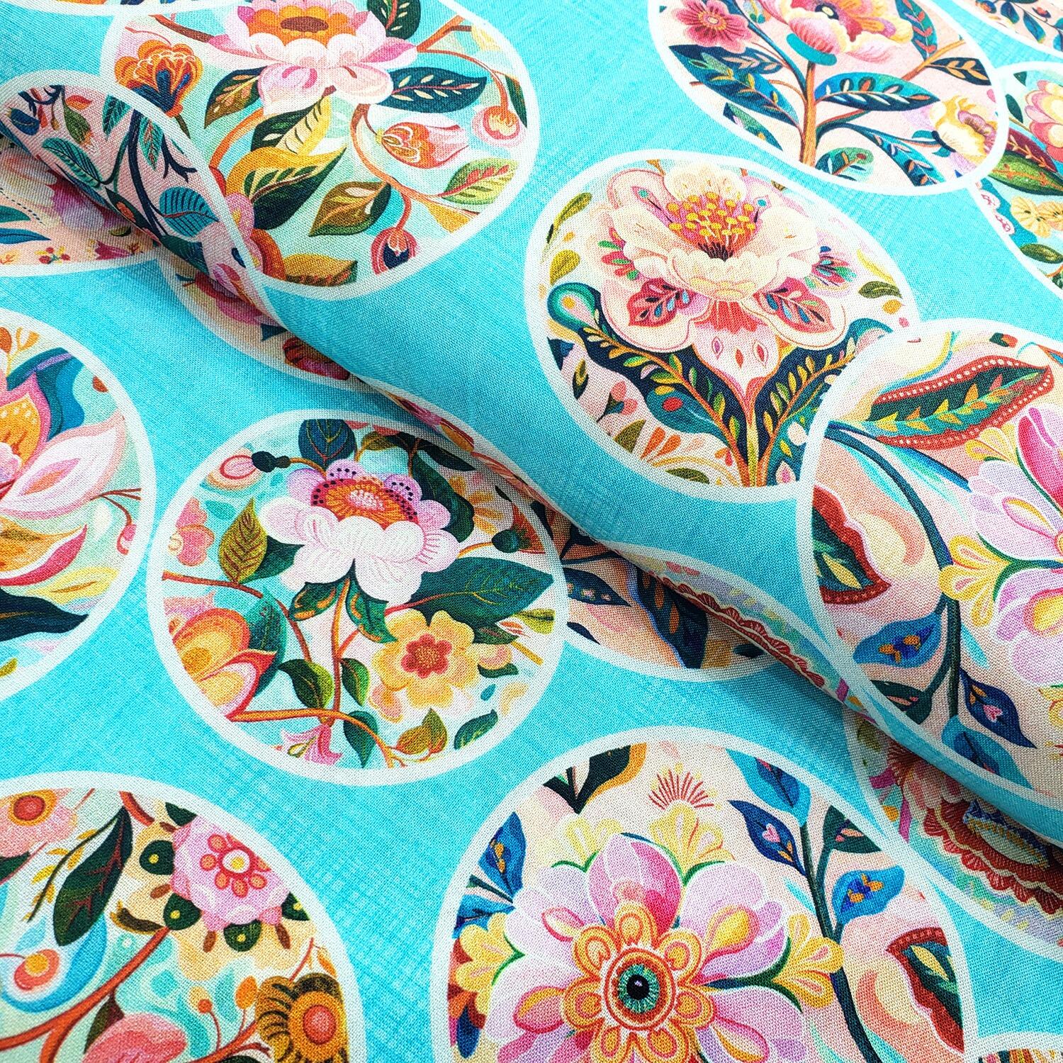 Morris Creative, exotica, florals, borders, badger, foxes, animals, exotic fabric, qt fabrics