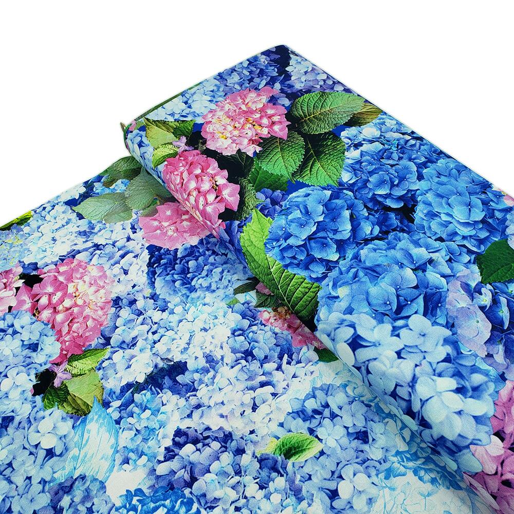Spring Dream hydrangea border, Michael Miller, bees, flowers fabric, cotton, florals