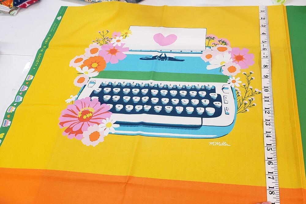 Ruby Star Society typewriters fabric, best day ever
