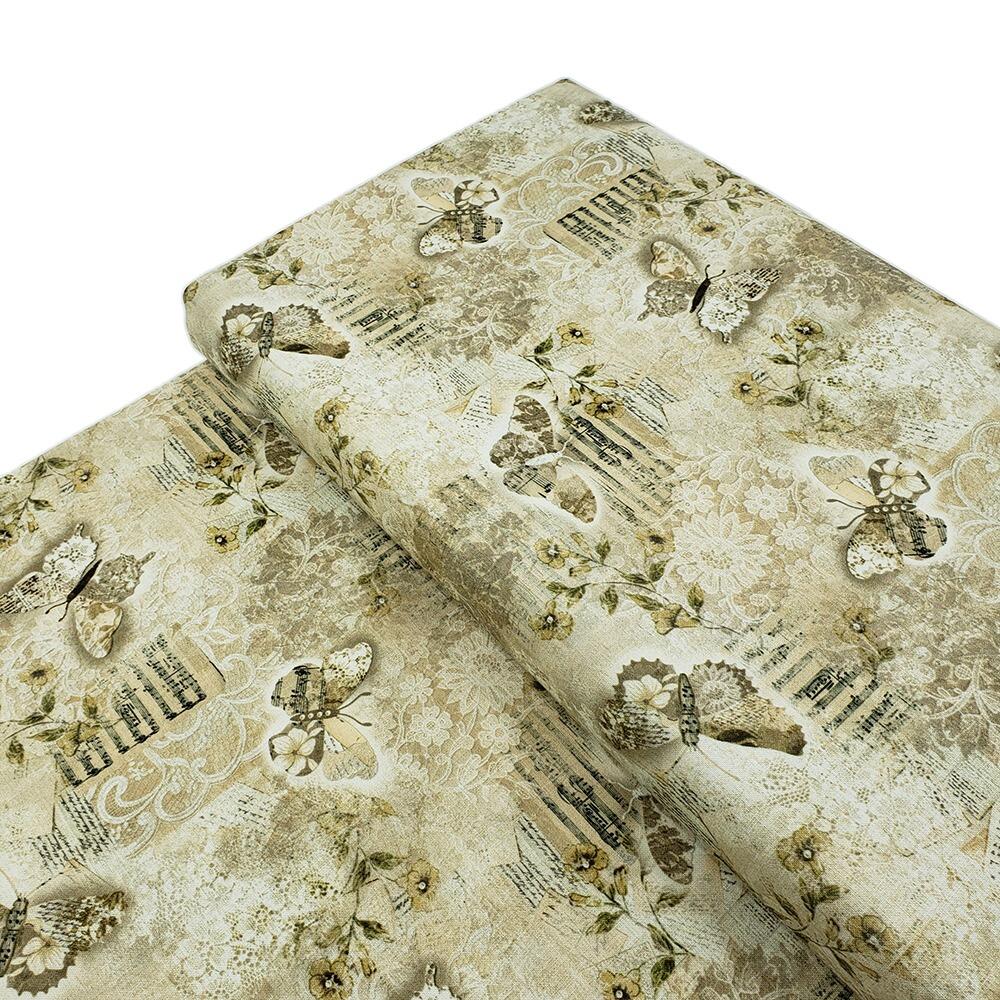 blank quilting, modern lace, butterflies, vintage writing, vintage lace, junk journal fabric, slow stitch, cotton vintage style fabric, uk