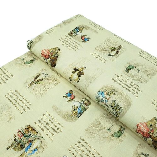 peter rabbit fabric, benjamin bunny, beatrix potter fabric, cotton peter rabbit, storybook fabric