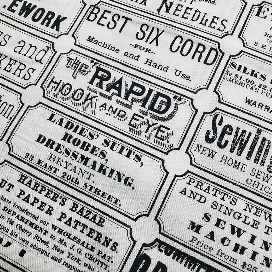 vintage style halloween fabric, halloween quilt, trick or treat fabric, vintage adverts fabric, j wecker frisch, scary scraps
