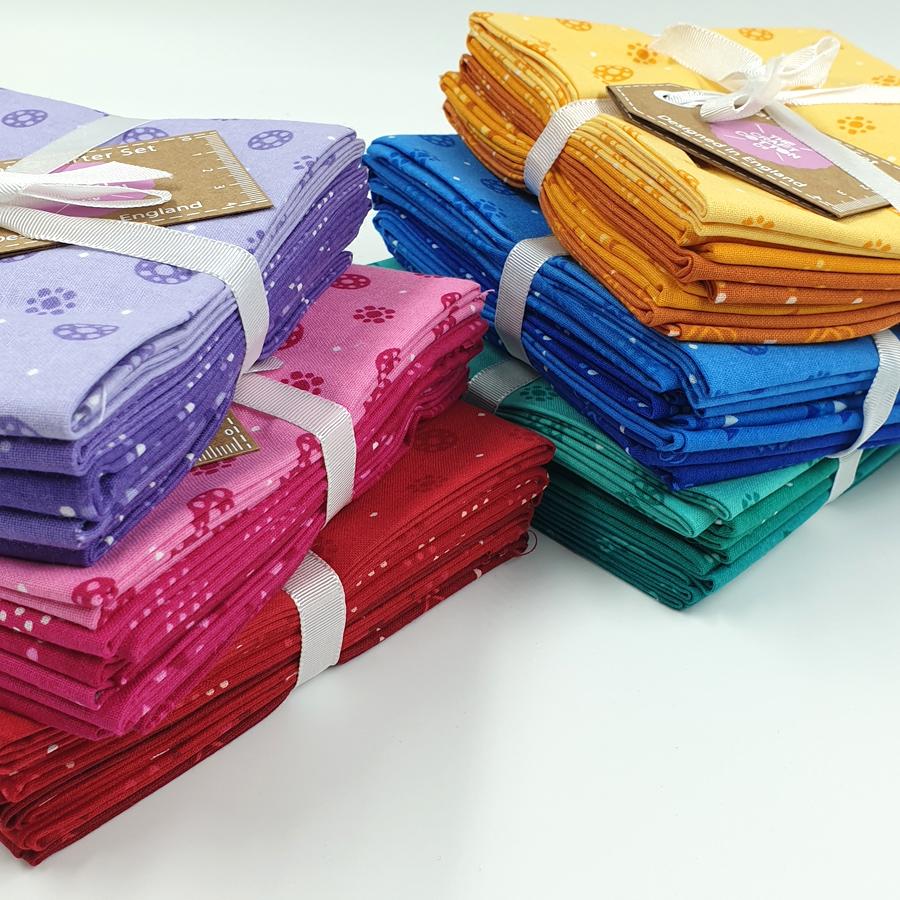 "Essential collection" 100% Cotton Fat Quarter bundle, rainbow, bandana