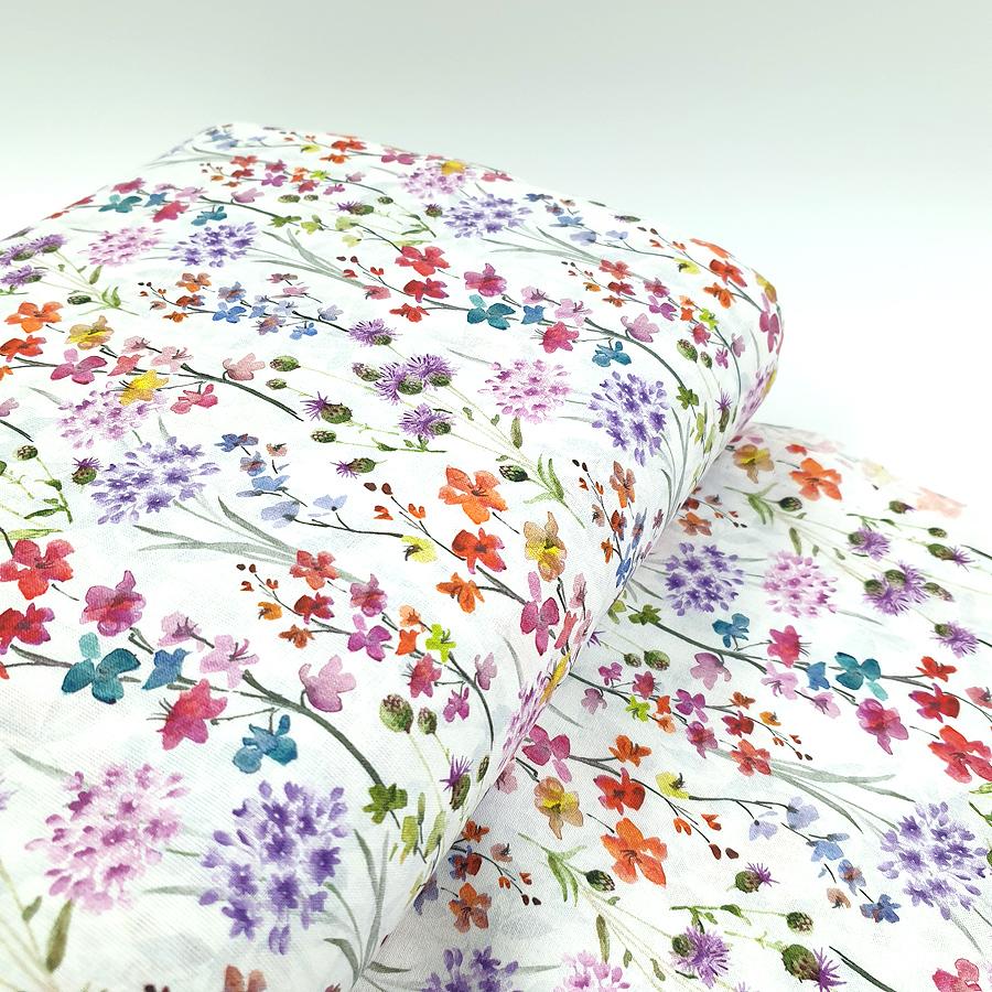 Watercolour floral 100% cotton fabric 60"