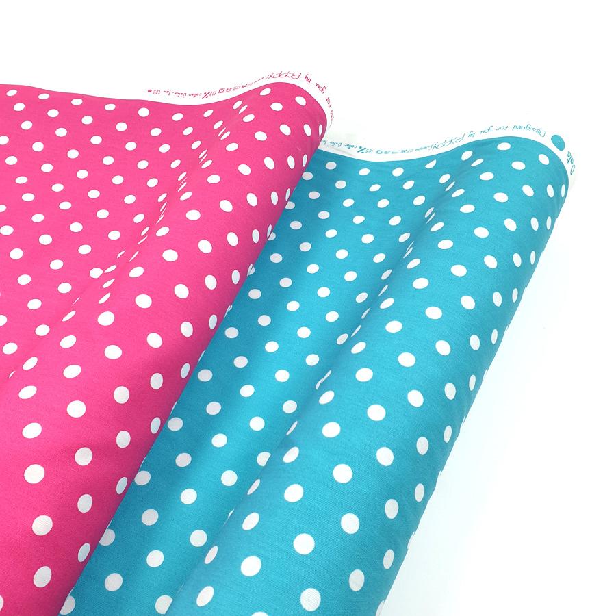 Cotton poplin pea spot polka dot fabric various colours UK seller