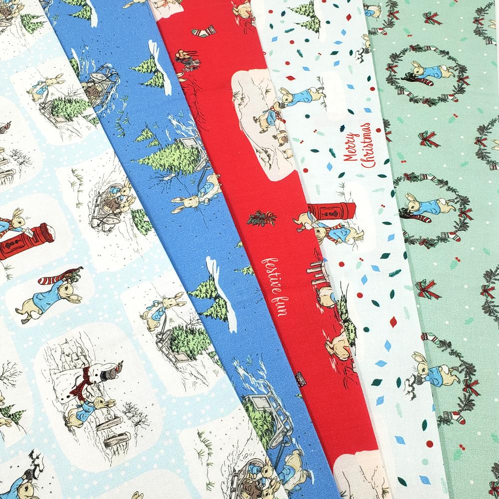 peter rabbit,cotton,fabric,festive,snow,christmas,stocking,sack,sewing
