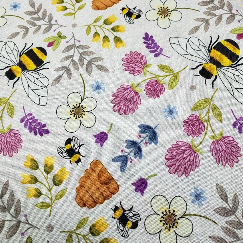 bees,beehives, bee fabric, bumble bees, save the bees, bee flower fabric, queen bee, susan wheeler, nutex