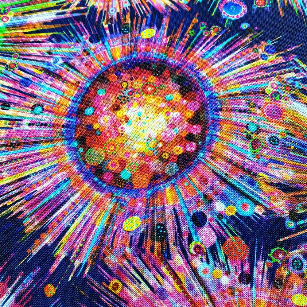 Noemi Ibarz, color burst, fireworks fabric, abstract, modern, purple, multicoloured, 100% cotton