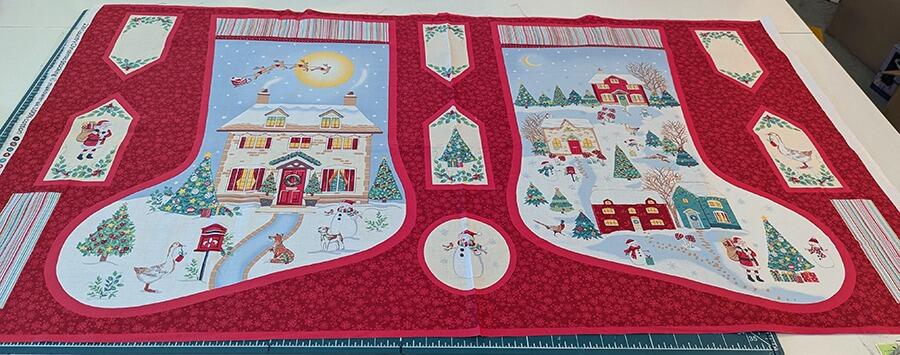 makower, countryside christmas, stocking panel, easy sew stocking