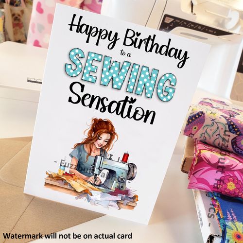 sewing themed birthday card, quilting card, greetings card, uk sewing birthday cards, sewing themed card, quilting themed card