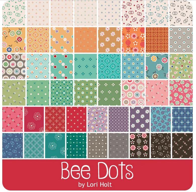 riley blake stacker, bee dots,flowers,teen,kids,baby quilt, patchwork, cotton squares