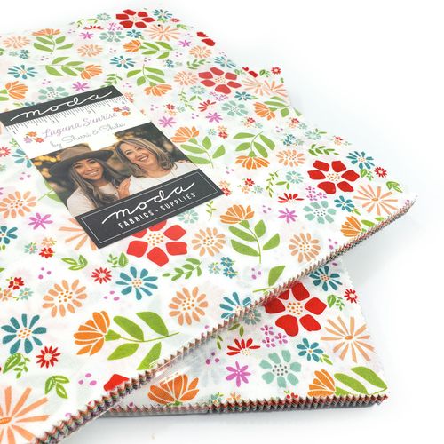 laguna sunrise,sherri chelsi, layer cake, cotton squares, patchwork squares,moda, floral, pastel