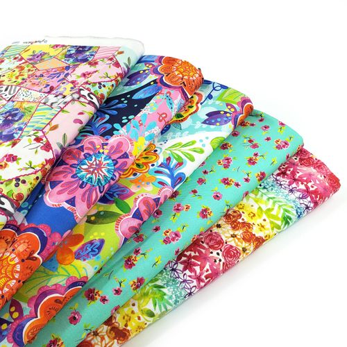 Moda, Flower Patches, Amarilys Henderson, watercolour florals, vibrant, colourful, shabby chic fabric