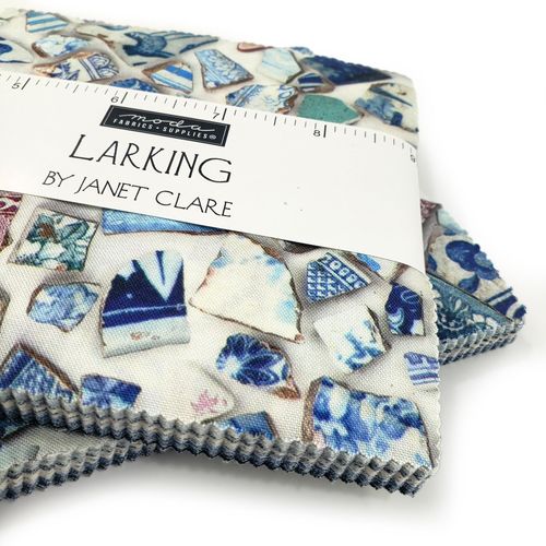 moda charm pack, crockery, janet clare, slow stitch fabric, vintage, victorian style, junk journal, teapots