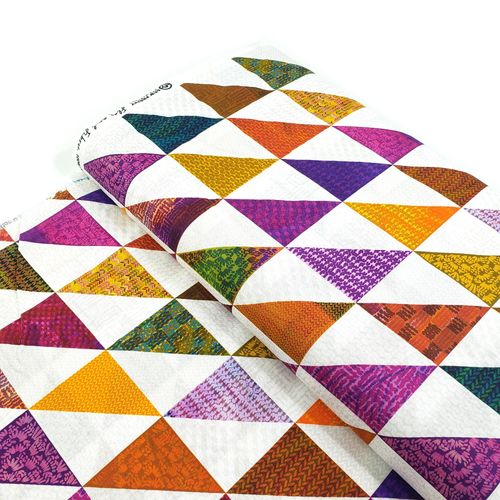 cheater print, HSTs, fake patchwork, flax and fibre, sew pretty sew mindful, cotton patchwork print, slow stitch