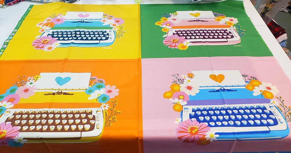 Ruby Star Society typewriters fabric, best day ever