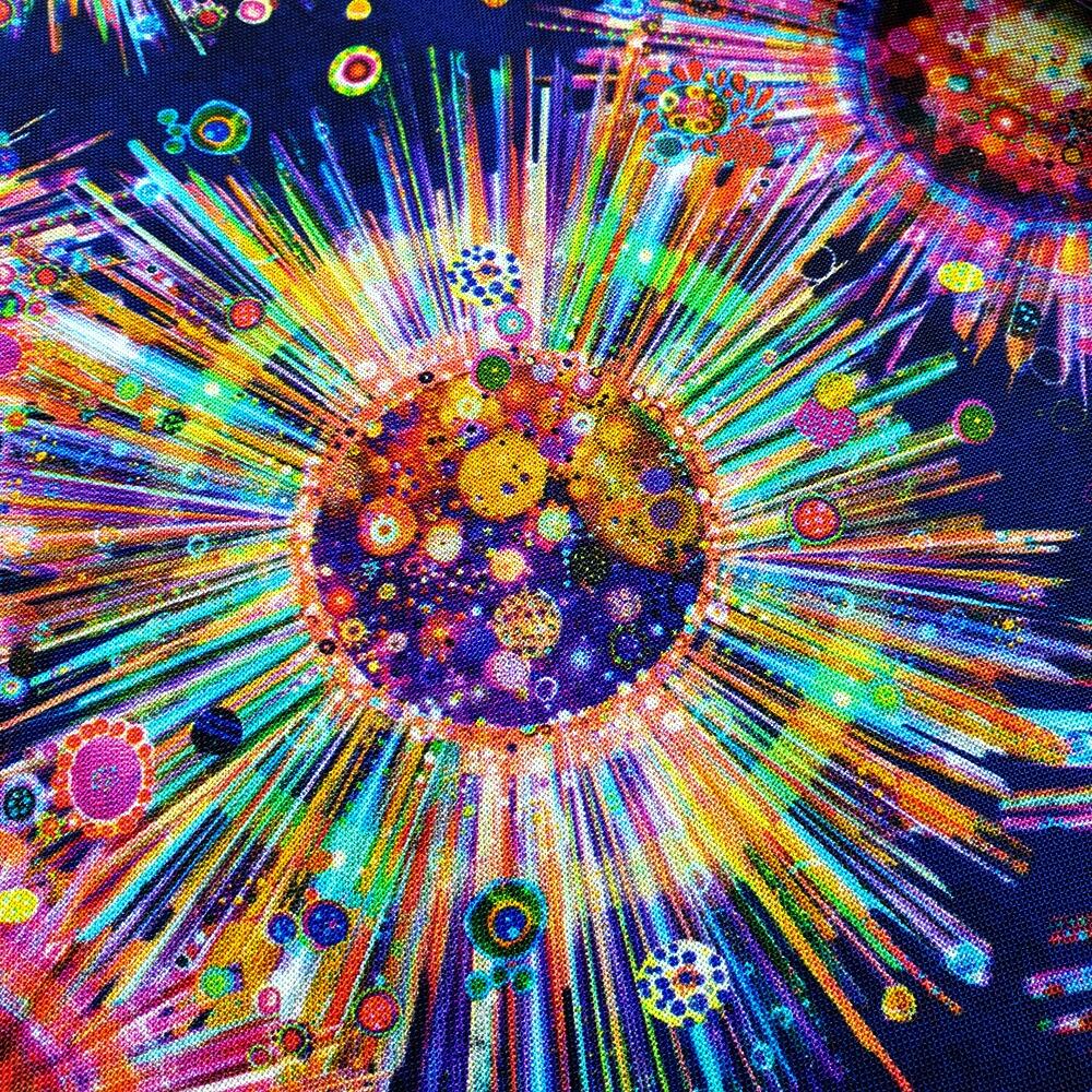 Noemi Ibarz, color burst, fireworks fabric, abstract, modern, purple, multicoloured, 100% cotton