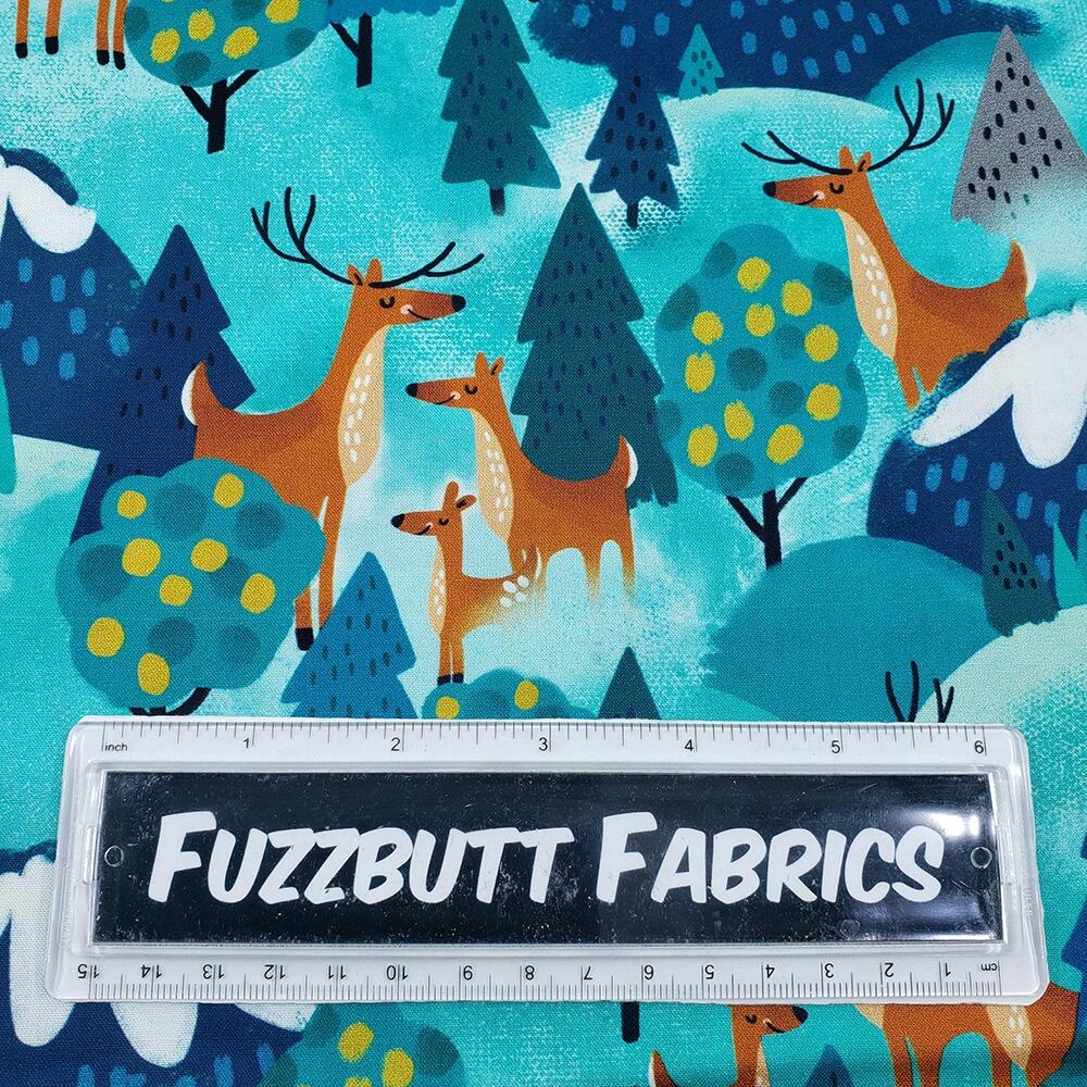 Let's camp playmat panel, cut & sew soft toys, forest animal toys, camping fabric, deer and mountains, Cynthia Frenette