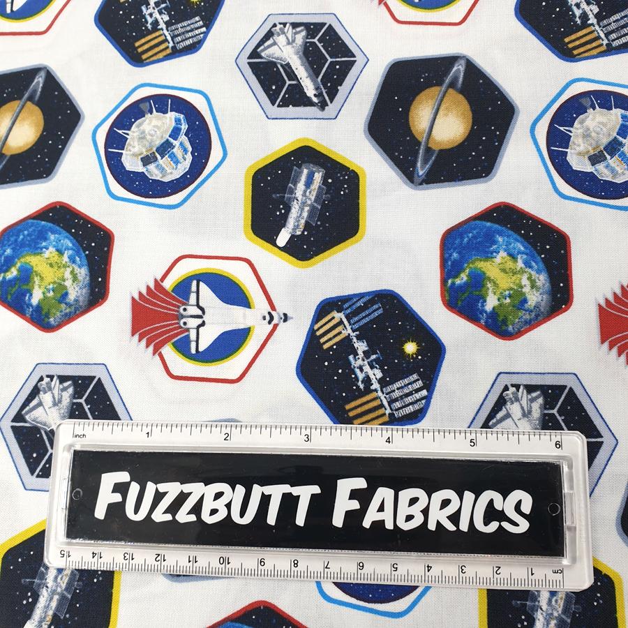 Studio e "Planetary Missions", quilting cotton fabric - space rockets, NASA