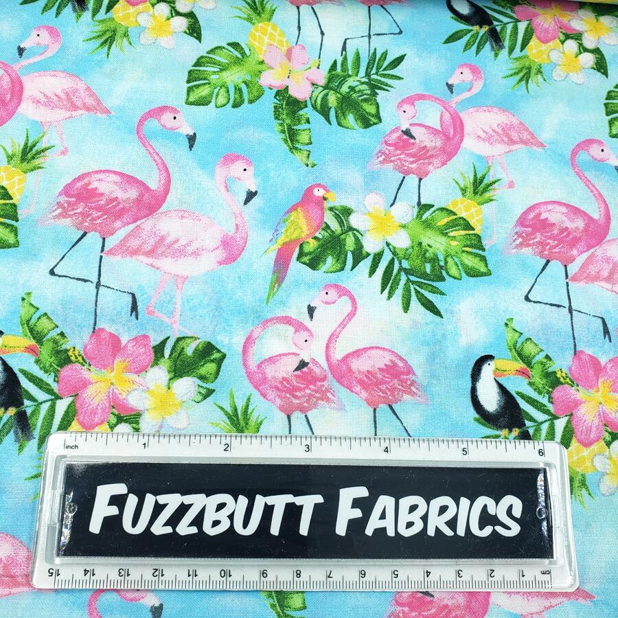 flamingo fabric, toucan fabric, flamingo fat quarters, tropical fat quarters, jungle fat quarters