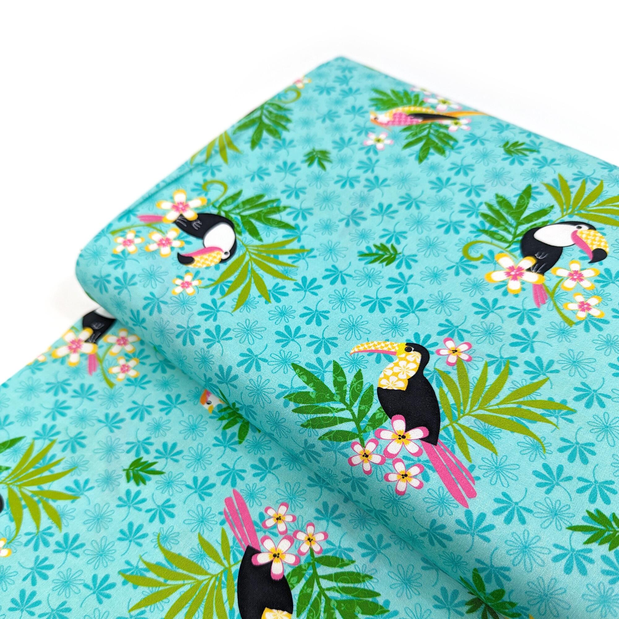 tropical,toucans,parrots,jungle,toucans cotton, jungle fabric, michael miller toucans,dashwood,jane farnham toucans, quilting fabric, kids fabric