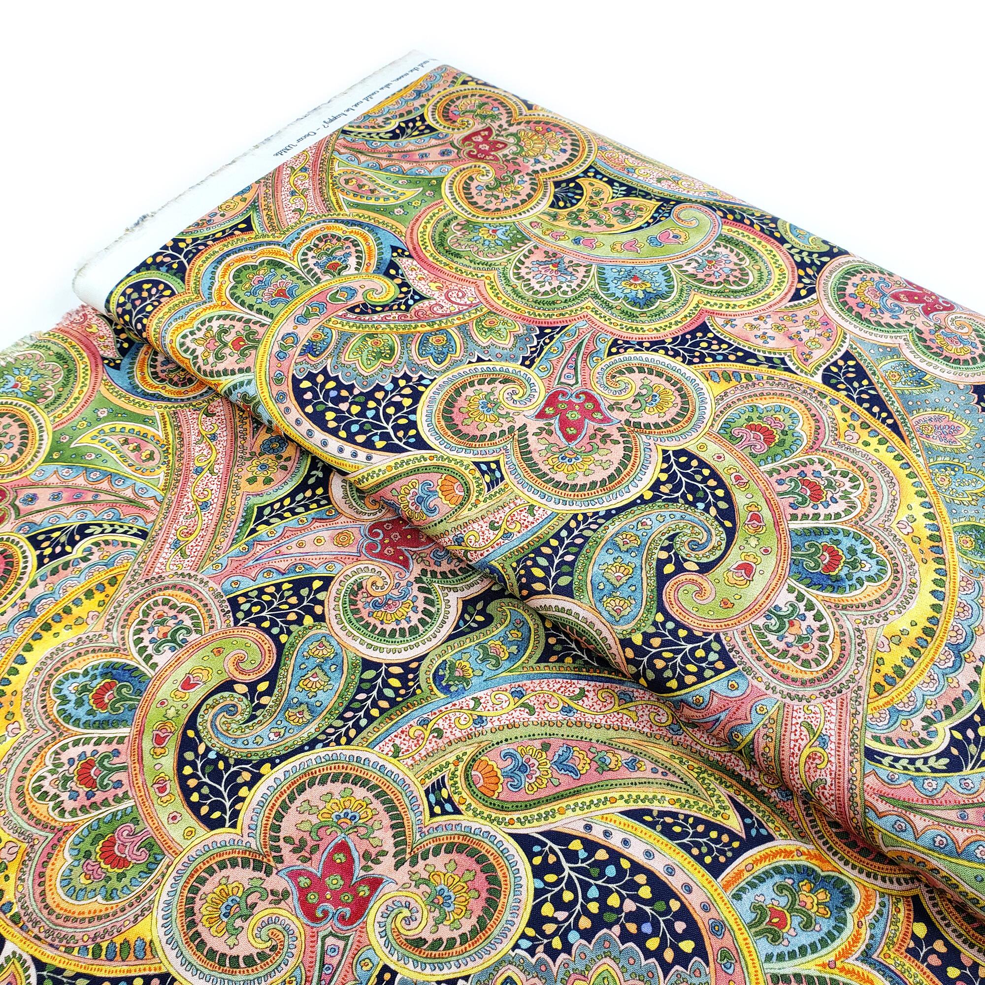moda,chelsea garden,paisley, blue, cotton,quilting, uk fabric