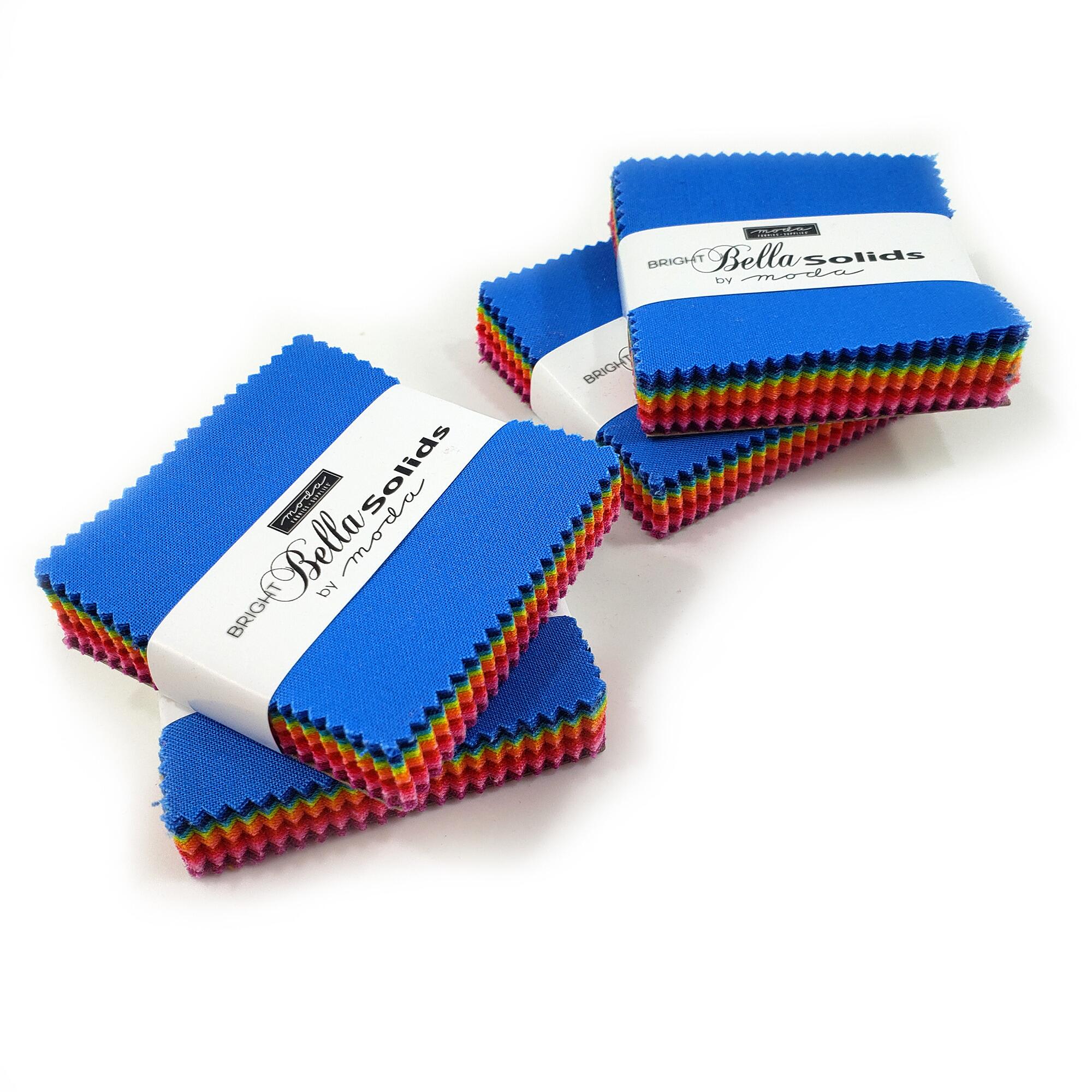 mini charm packs, small squares, fabric squares, 100% cotton squares, 2.5 inch squares, rainbow colours