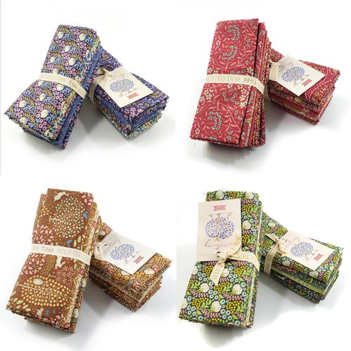 tilda,sanctuary,floral, muted,homely, fat quarters,maroon,caramel,eggplant,green
